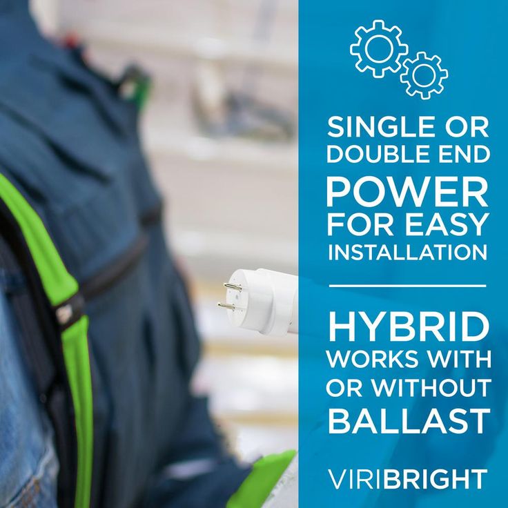 Viribright 4 ft. 40-Watt Equivalent Cool White (4000K) Type A & B Hybrid Linear T8 LED Tube Light Bulb (12-Pack)