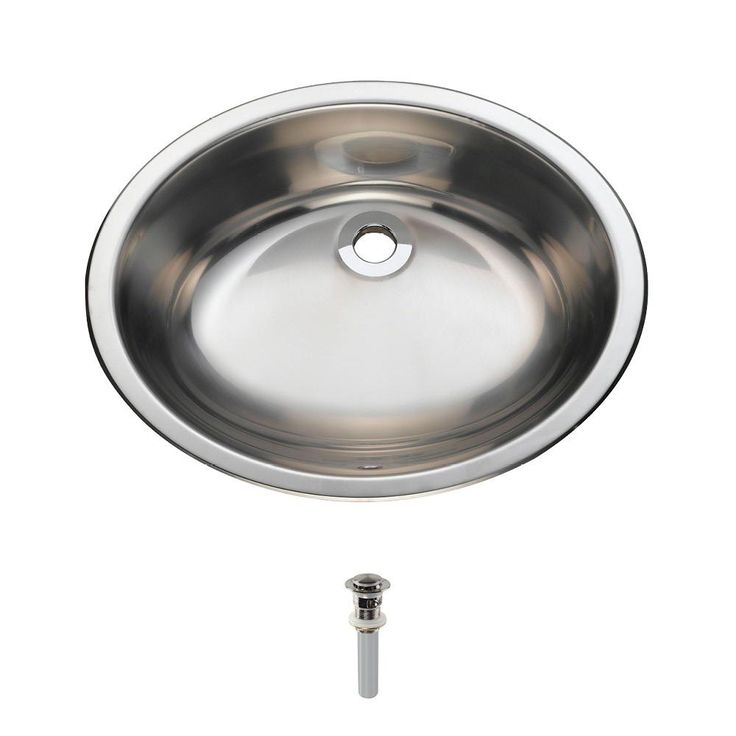 MR Direct Dual-Mount Bathroom Sink in Stainless Steel with Pop-Up Drain in Brushed Nickel
