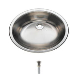 MR Direct Dual-Mount Bathroom Sink in Stainless Steel with Pop-Up Drain in Brushed Nickel