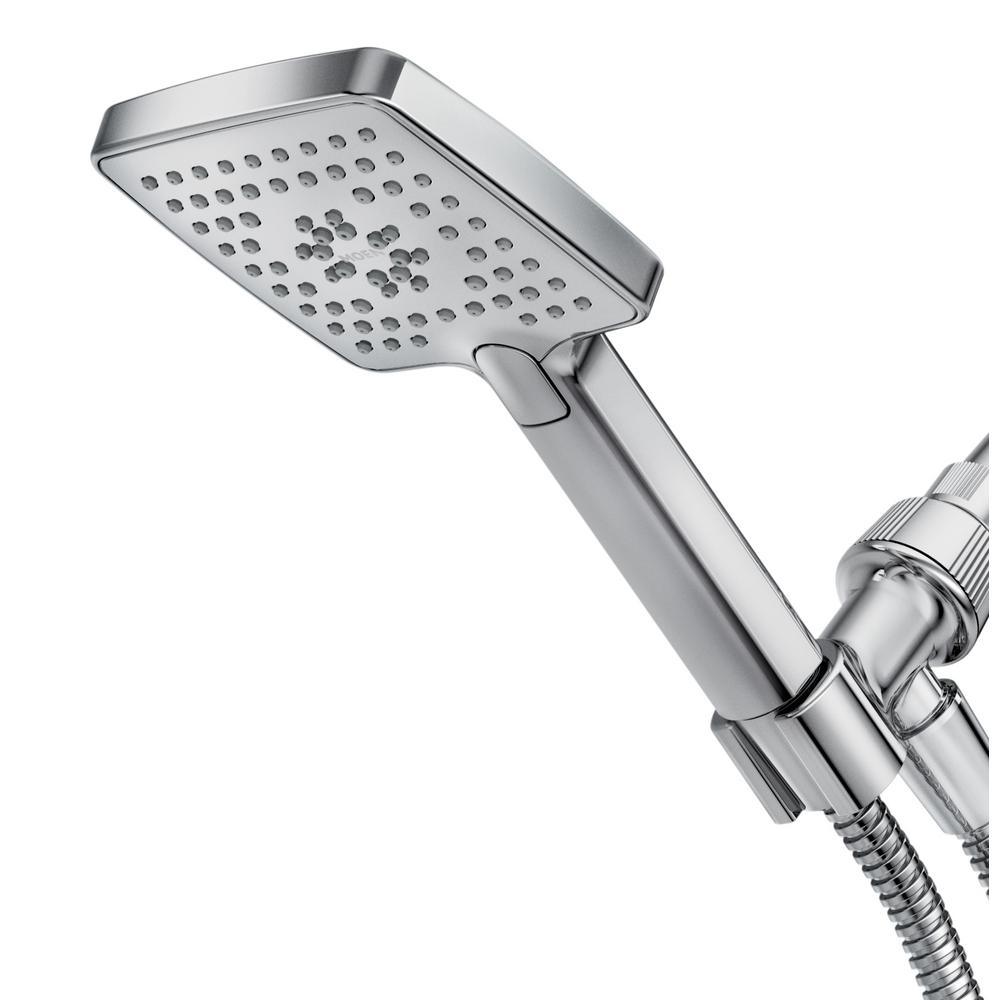 Genta 3-Spray 4 in. Single Wall Mount Handheld Adjustable Shower Head in Chrome - Super Arbor