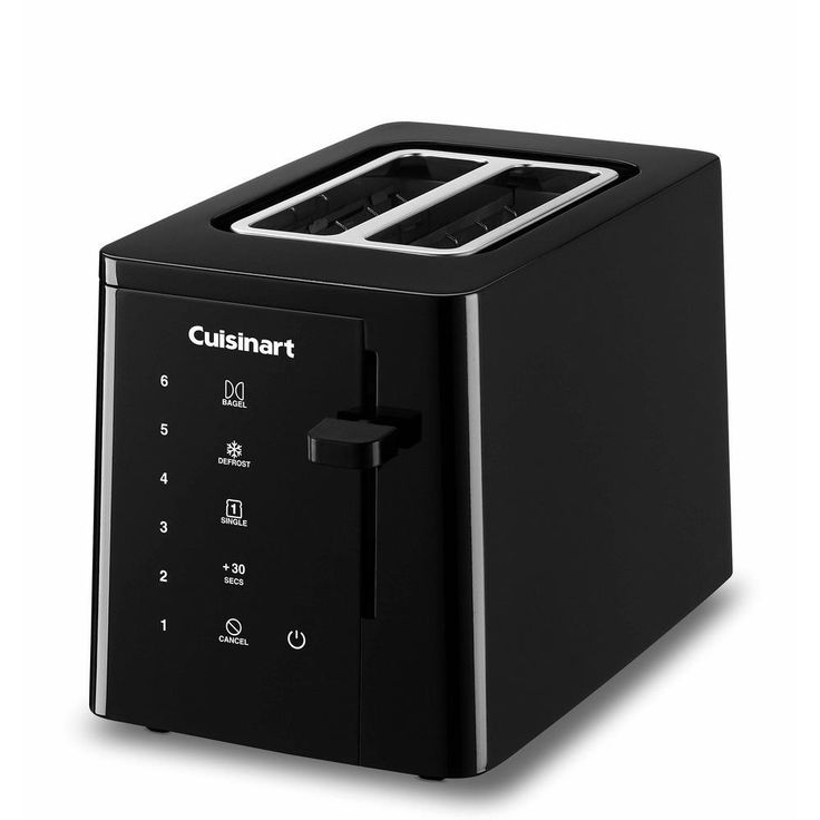 Touchscreen 2-Slice Black Wide Slot Toaster