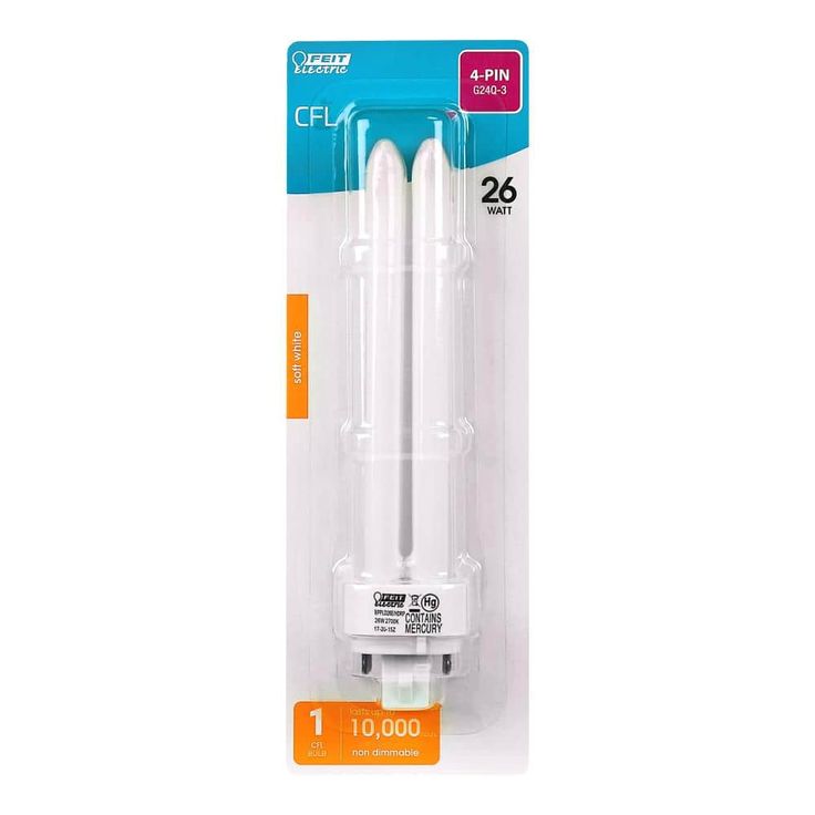 26-Watt Equivalent PL CFLNI Quad Tube 4-Pin G24Q-3 Base Compact Fluorescent CFL Light Bulb, Soft White 2700K (1-Bulb)