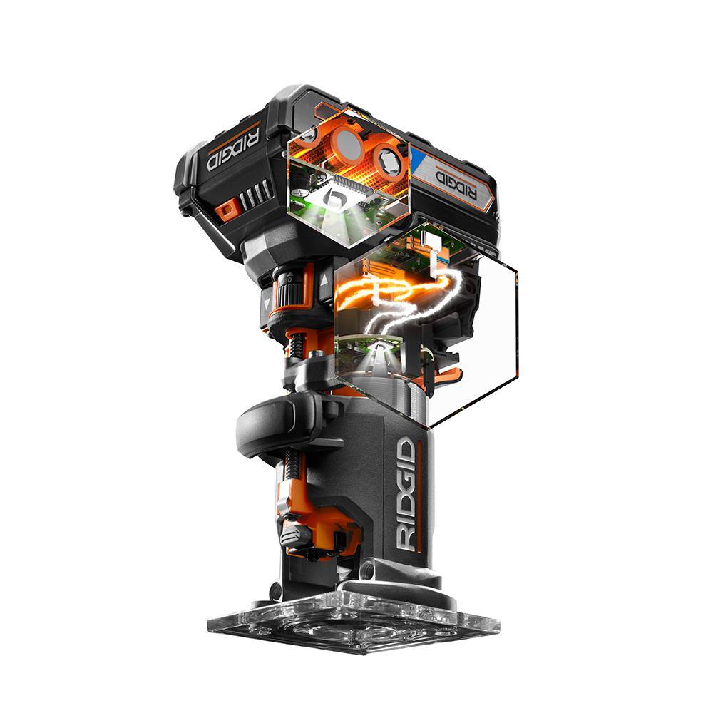 18-Volt OCTANE Cordless Brushless Compact Fixed Base Router with 1/4 in. Bit, Round and Square Bases, and Collet Wrench - Super Arbor