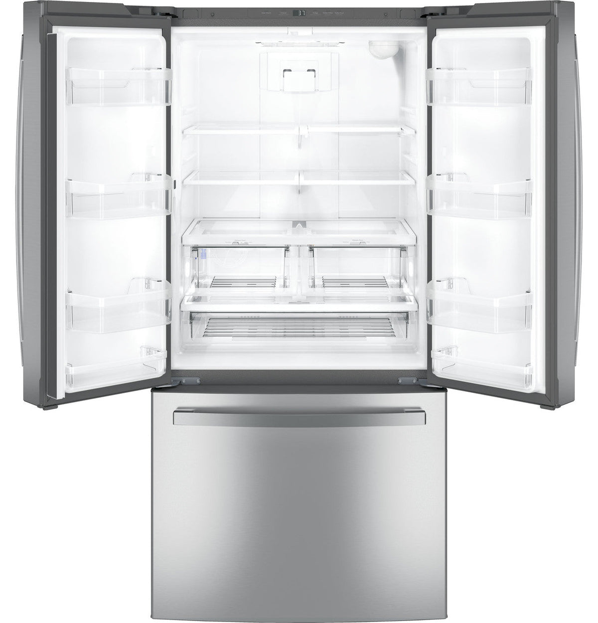 GE 24.7 cu. ft. French-Door Refrigerator, Stainless Steel, ENERGY STAR, 33-in Width (GNE25JSKSS)