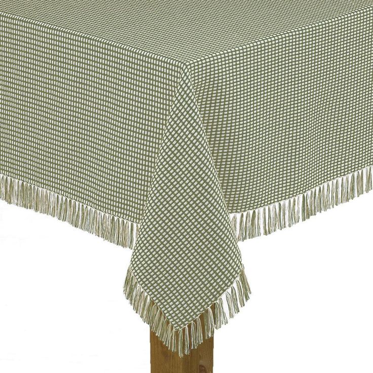 Homespun Fringed 60 in. x 84 in. Marine 100% Cotton Tablecloth