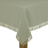 Homespun Fringed 60 in. x 84 in. Marine 100% Cotton Tablecloth