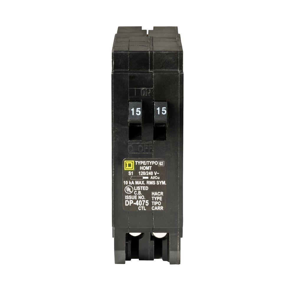 Homeline 2-15 Amp Single-Pole Tandem Circuit Breaker - Super Arbor