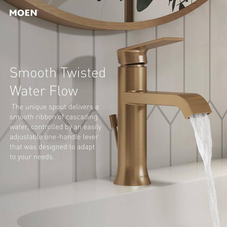 Genta Single Handle Single Hole Bathroom Faucet in Bronzed Gold