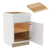 Washington 21 in. W x 24 in. D x 34.5 in. H Vesper White Plywood Shaker Assembled Base Kitchen Cabinet Right Knife Block