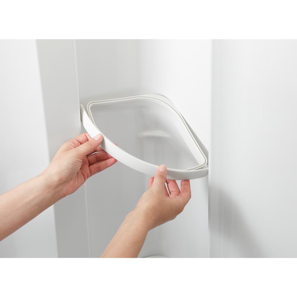 STORE+ 30 in. x 60 in. Single Threshold Left-Hand Shower Base with Shower Walls and 12-Piece Accessory Kit in White - Super Arbor