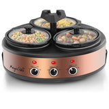 Triple 4.5 Qt. Copper Slow Cooker with Glass Lids