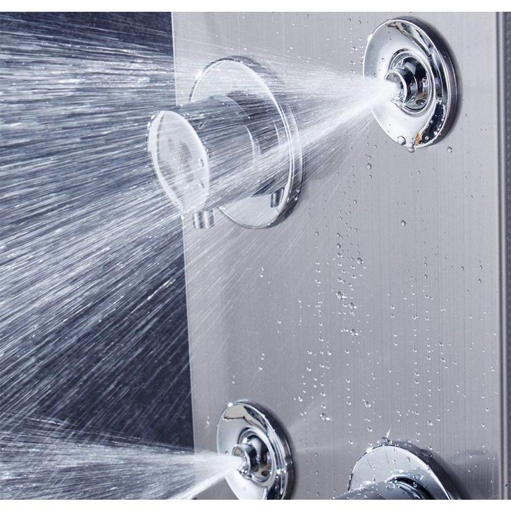 55 in. 6-Jet Shower Panel System with LED Rainfall Waterfall Shower Head Handshower and Tub Spout in Brushed Nickel