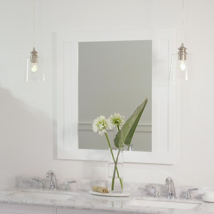Aberdeen 33 in. W x 36 in. H Wall Mirror in White