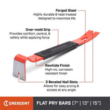 Crescent 15 in. Flat Pry Bar with Grip