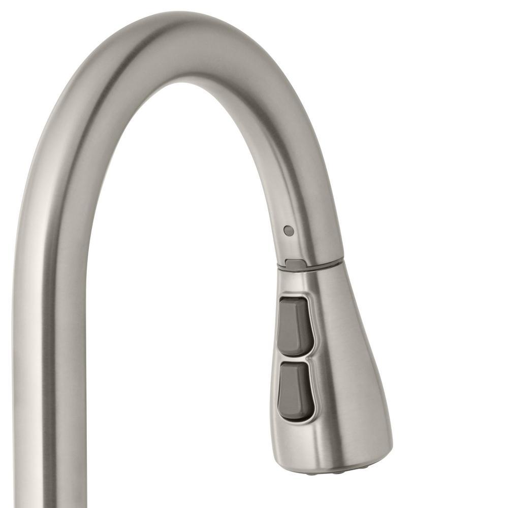 Nottely Touchless Single-Handle Pull-Down Kitchen Faucet with TurboSpray and FastMount in Stainless Steel - Super Arbor