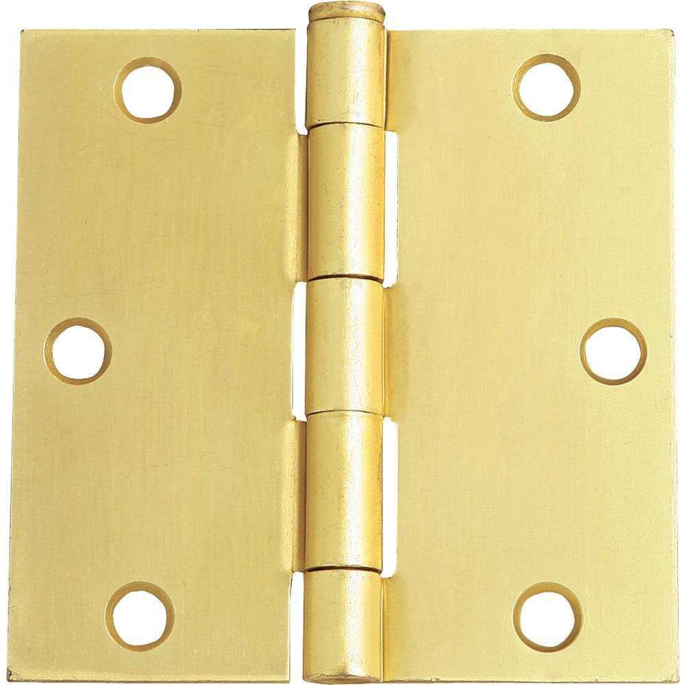 3-1/2 in. Square Corner Satin Nickel Door Hinge Value Pack (10 per Pack) - Super Arbor