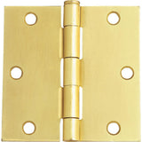 3-1/2 in. Square Corner Satin Nickel Door Hinge Value Pack (10 per Pack) - Super Arbor
