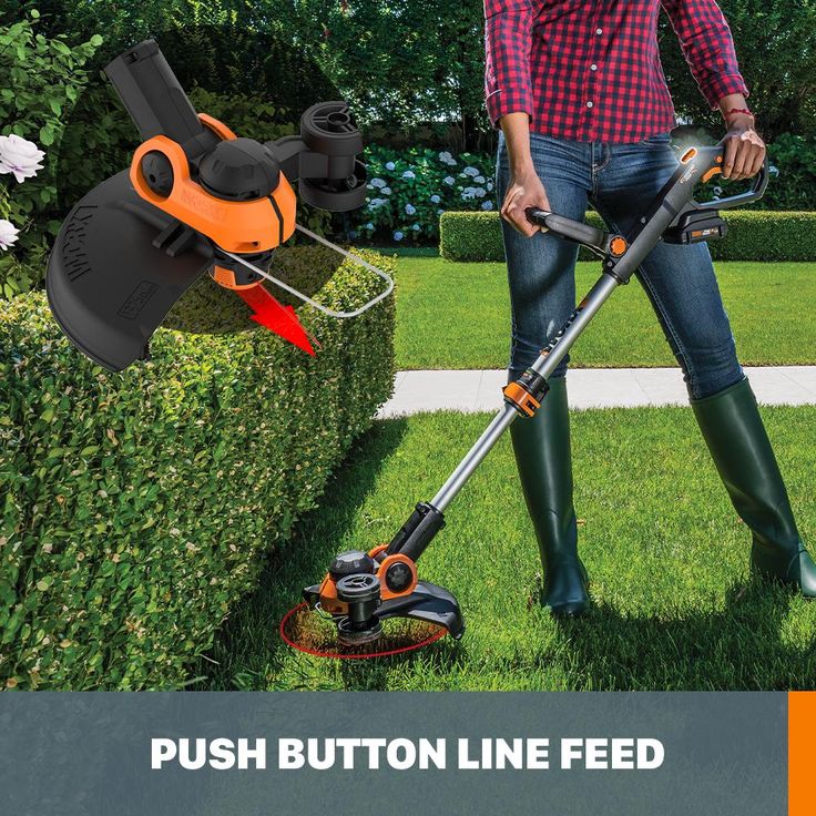 Worx POWER SHARE 20-Volt 12-in Cordless Grass Trimmer/Edger, Wheeled Edging, Command Feed (Bare Tool)