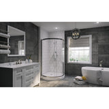 Breeze 38 in. L x 38 in. W x 76 in. H Corner Shower Kit with Reversible Sliding Door and Shower Base - Super Arbor