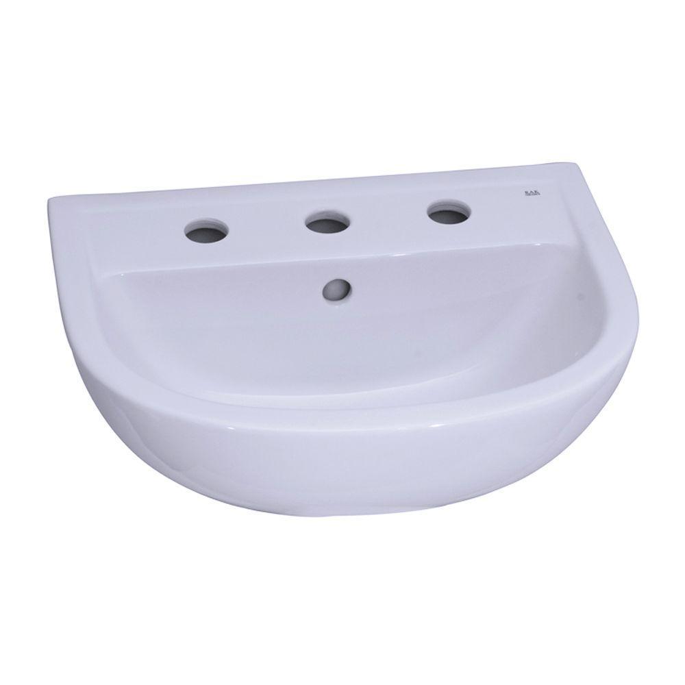 Compact 450 18 in. Pedestal Combo Bathroom Sink for 8 in. Widespread in White - Super Arbor