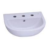 Compact 450 18 in. Pedestal Combo Bathroom Sink for 8 in. Widespread in White - Super Arbor