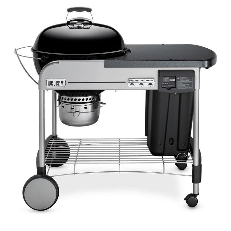 Weber Performer Deluxe 22-in Black Porcelain Enamel Kettle Charcoal Grill