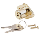 Drawer and Cabinet Lock, 7/8 in., Diecast, Brass Plated, Yale Keyway - Super Arbor