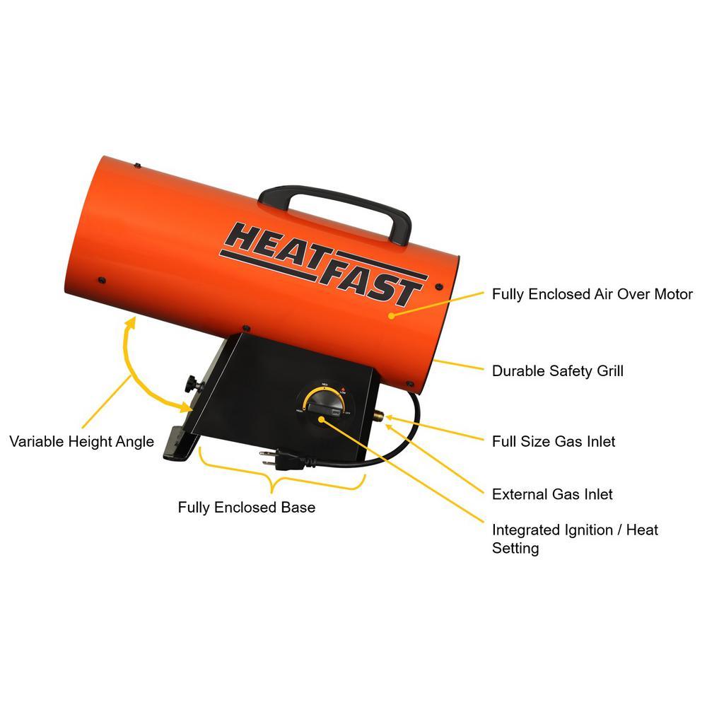 125,000 BTU LP Forced Air Propane Space Heater with Variable Heat Control - Super Arbor