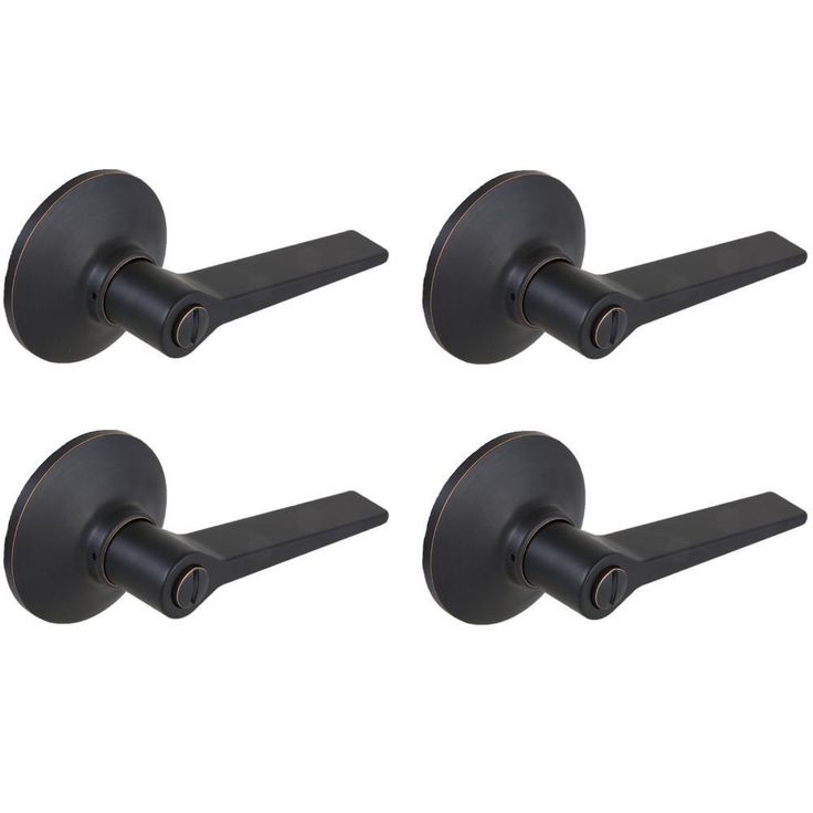Freedom Matte Black Bed and Bath Door Lever (4-Pack)