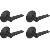 Freedom Matte Black Bed and Bath Door Lever (4-Pack)