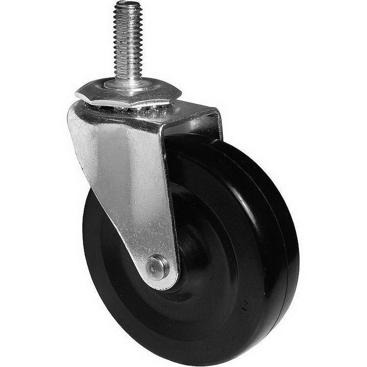 4-1/32 in. Black and Zinc Caster with 132 lbs. Load Rating