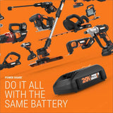 Worx POWER SHARE 20-Volt Cordless and Brushless Multi-Speed 1/4 in. Hex Impact Driver with Quick Change Chuck - Super Arbor