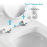 1-Piece Dual Flush 1.2 GPF/0.8 GPF Elongated High Efficiency Skirted Toilet All-in-One Toilet in White Seat Included - Super Arbor
