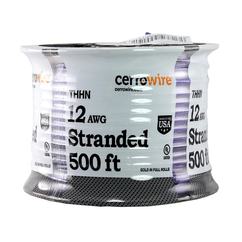 500 ft. 12/1 Black Stranded THHN Wire - Super Arbor