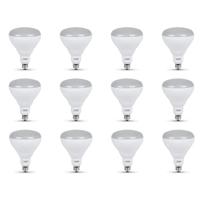 Feit Electric 65-Watt Equivalent BR40 Dimmable CEC Title 24 Compliant LED Energy Star 90+ CRI Flood Light Bulb in Soft White (12-Pack)