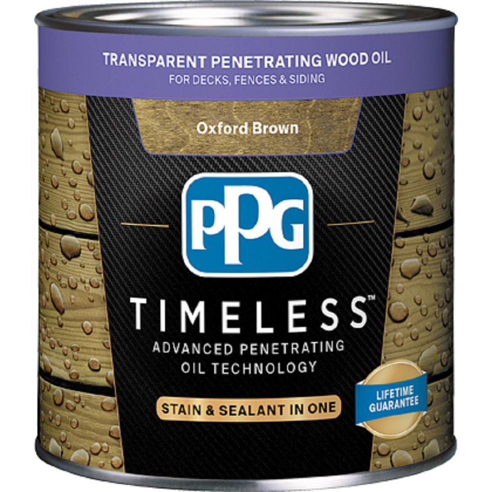 PPG TIMELESS 3 gal. TPO-14 Oxford Brown Transparent Penetrating Wood Oil Exterior Stain Low VOC - Super Arbor