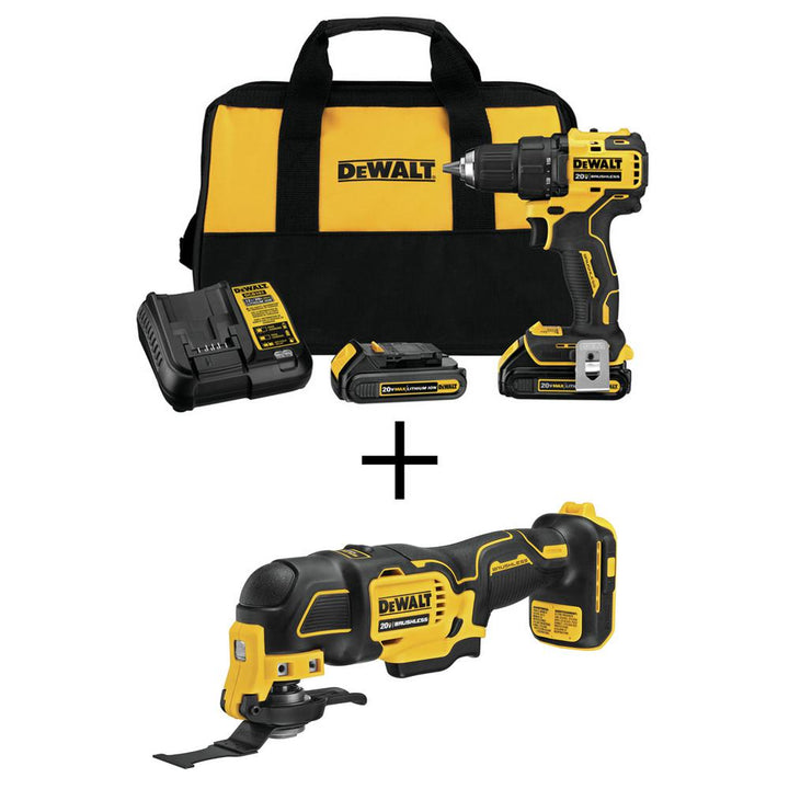 ATOMIC 20-Volt MAX Lithium-Ion Brushless Cordless Compact 1/2 in. Drill Driver with Bonus Oscillating Tool (Tool-Only) - Super Arbor