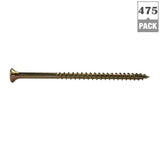 Grip-Rite #10 x 3-1/2 in. Phillips Bugle-Head Construction Screw, Yellow Zinc, 10 lb Box (475-Pack)