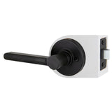 Tonbridge Matte Black Hall and Closet Door Lever with Round Rose (4-Pack)