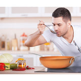 Non-Stick Wok with Lid, 12 in. with Riveted Steel Handle