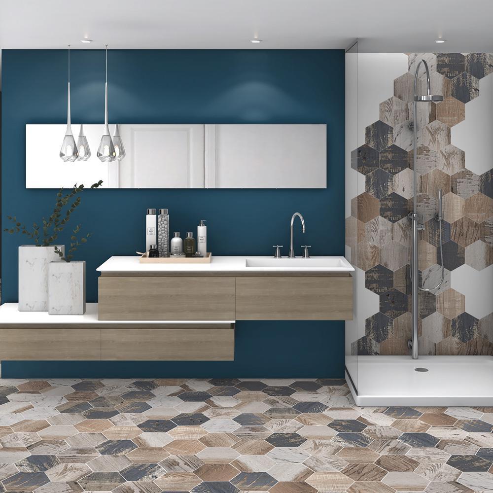 Gaugin Hex Catan Shadow 8-5/8 in. x 9-7/8 in. Porcelain Floor and Wall Tile (11.56 sq. ft. / case)