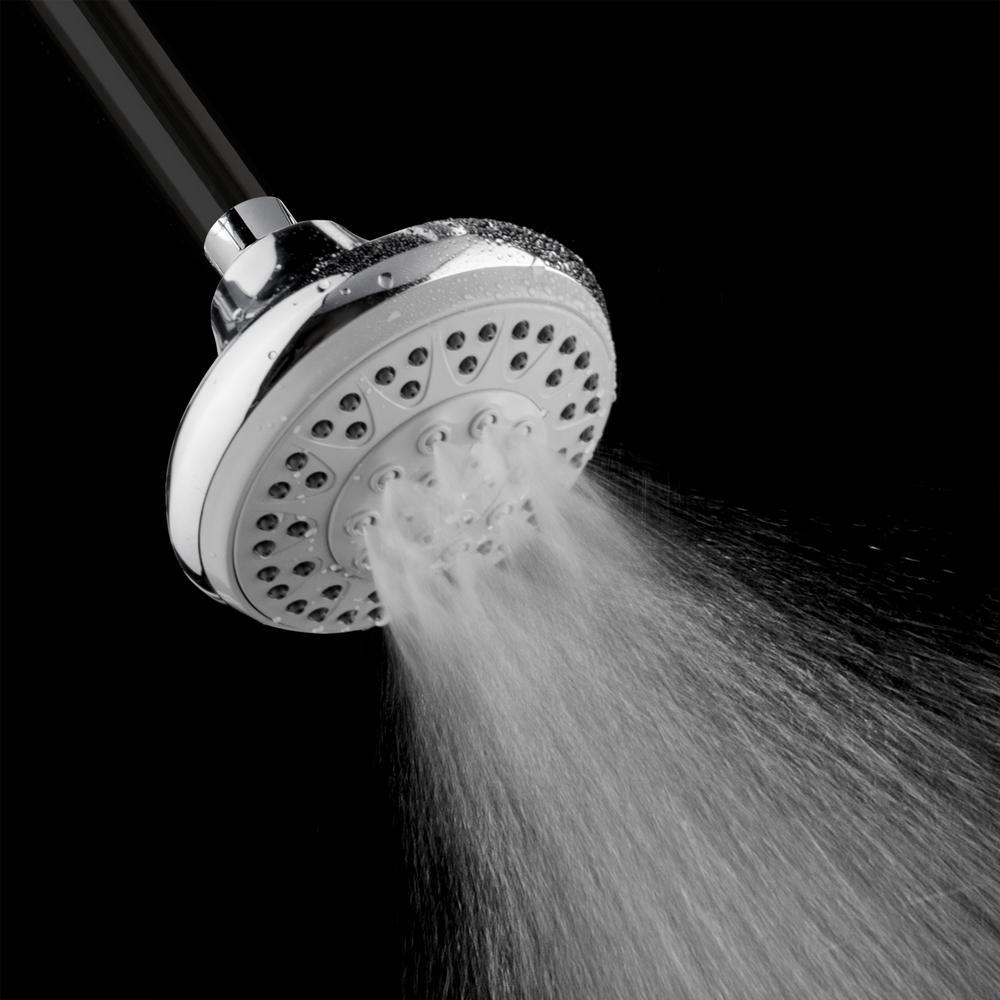 3-Spray 4 in. Single Wall Mount Fixed Adjustable Shower Head in Chrome - Super Arbor