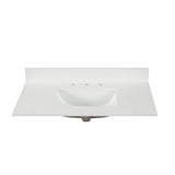 37 in. W x 22 in. D x 0.75 in. H Quartz Vanity Top in Snow White with White Basin - Super Arbor