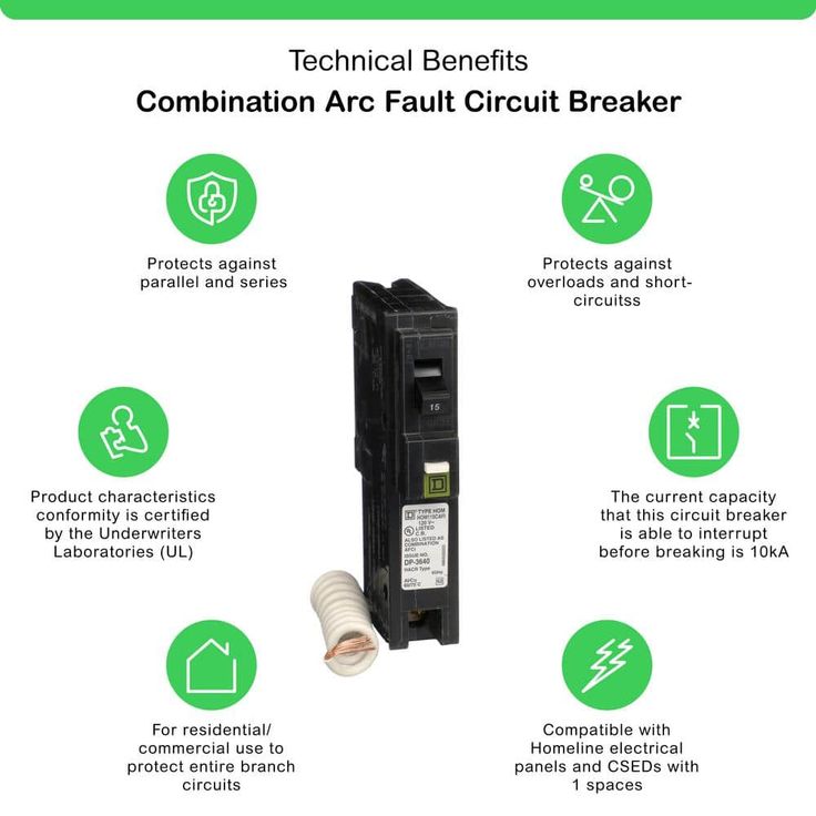 Square D Homeline 15-Amp 1-Pole Combination Arc Fault Circuit Breaker