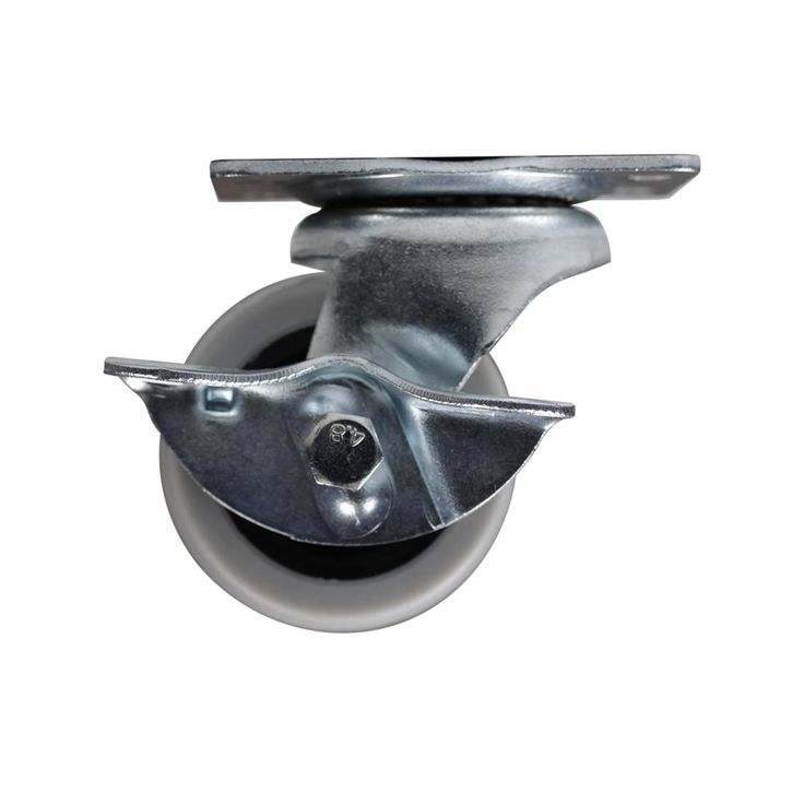 2 in. Medium Duty Gray TPR Swivel Plate Caster with Brake 90 lbs. Weight Capacity