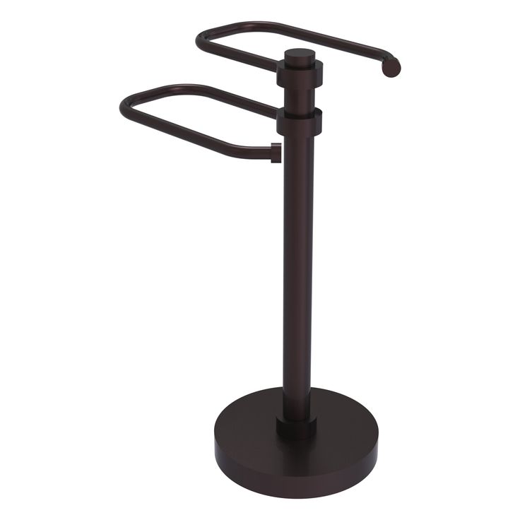 Allied Brass Free Standing Two Arm Guest Towel Holder in Matte Gray