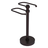 Allied Brass Free Standing Two Arm Guest Towel Holder in Matte Gray