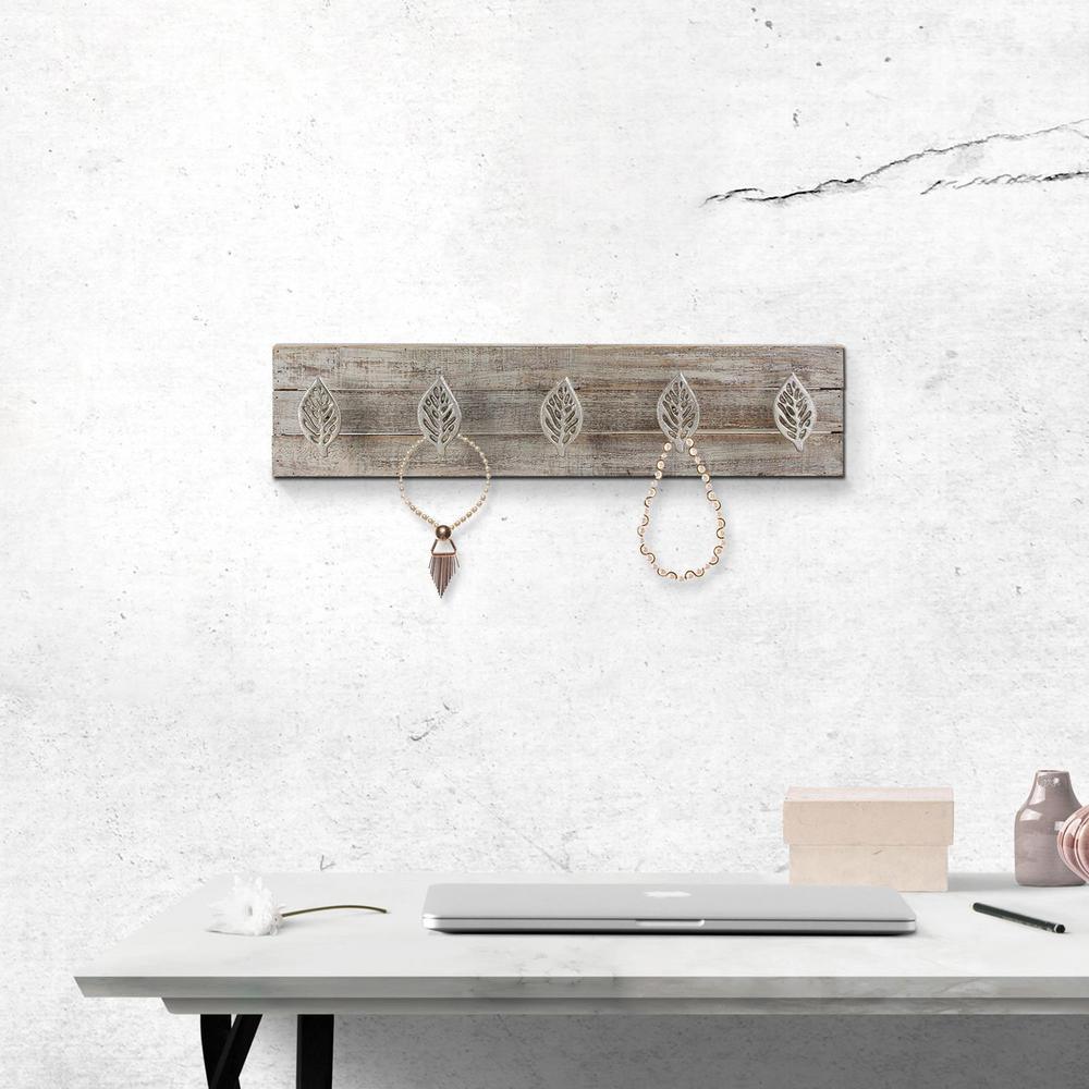 Leaves Wood/Metal Coat Rack Wall Hooks - Super Arbor