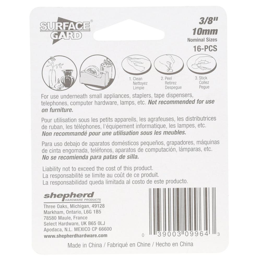 3/8 in. Self-Adhesive Vinyl Surface Pads (16 per Pack) - Super Arbor