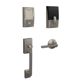 Century Encode Smart Wifi Door Lock with Alarm and Latitude Lever Handleset in Matte Black